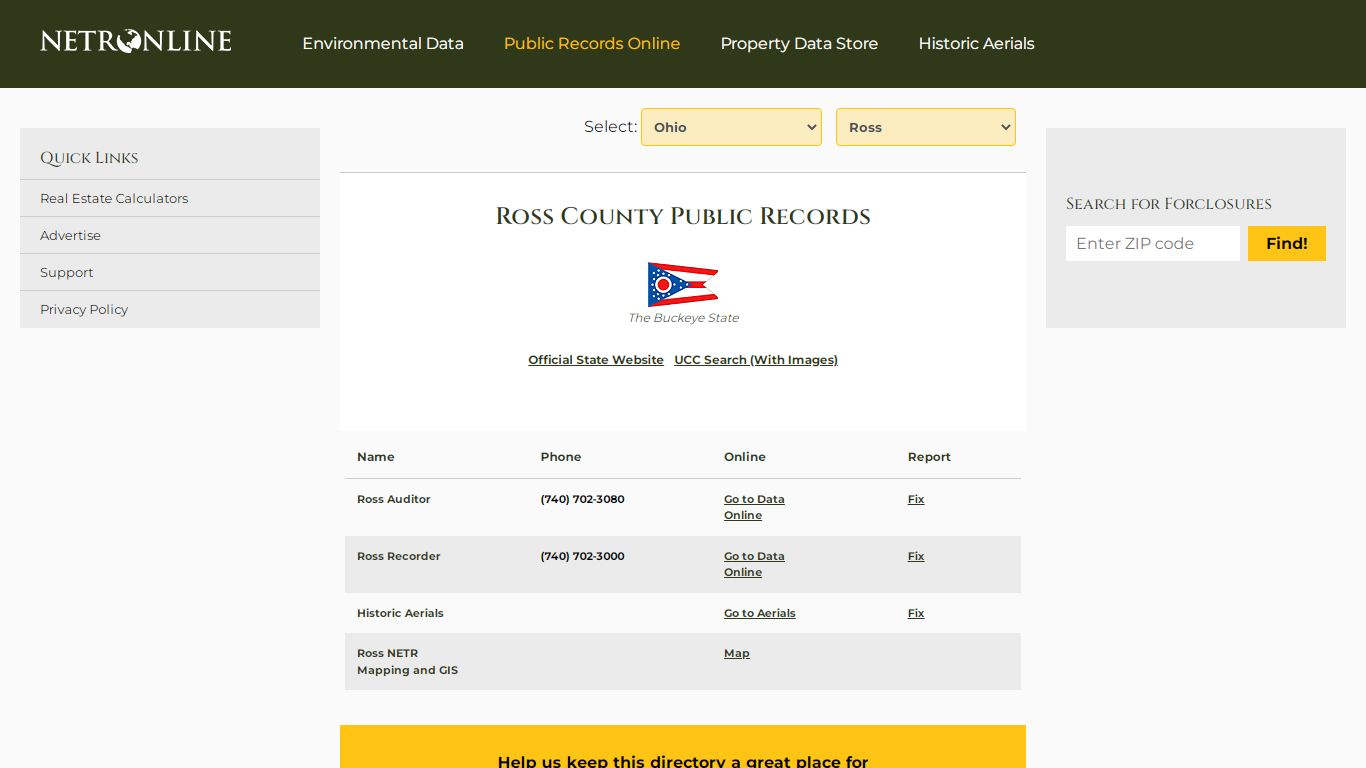 Ross County Public Records - NETROnline.com