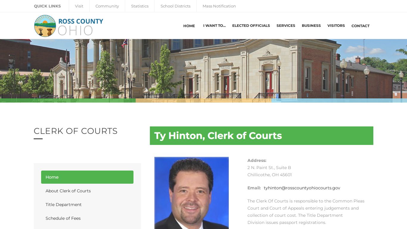 Clerk of Courts - Ross County, Ohio