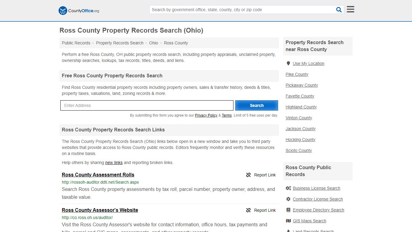 Ross County Property Records Search (Ohio) - County Office
